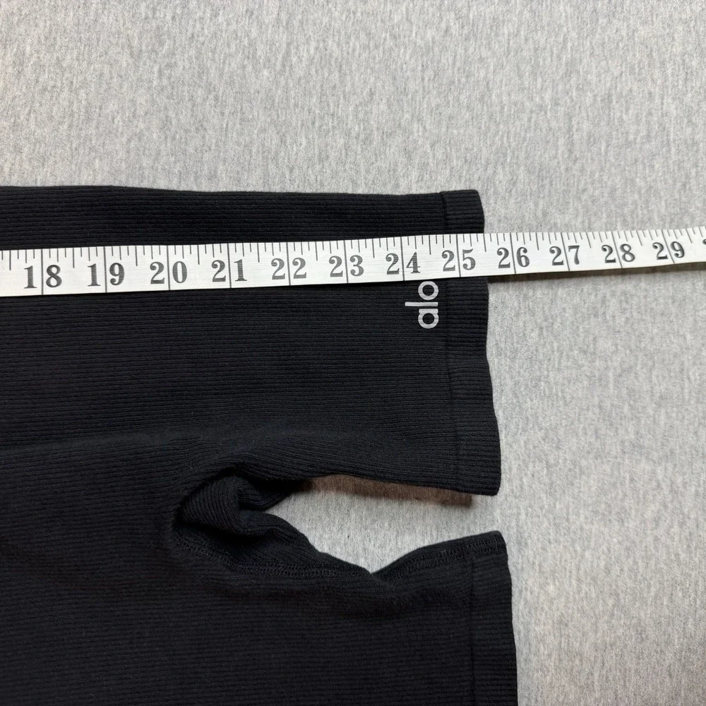 Alo Yoga Seamless Ribbed Mellow Romper Black Romper Unitard Bodysuit Size XS